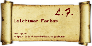 Leichtman Farkas névjegykártya